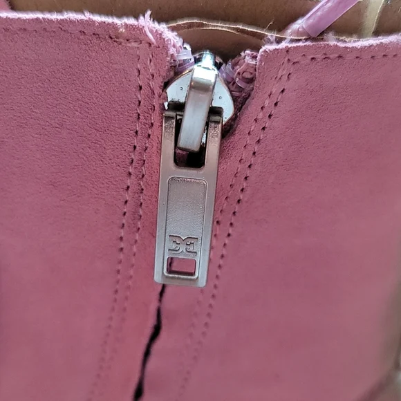 Sam Edelman Pink Hibiscus Leather Lue Boots Size 8.5 - Picture 9 of 10